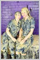 Chastity and Kitty in custard uniform fun. featuring Chastity, the head gardener Chastity and Kitty in custard uniform fun. featuring Chastity, the head gardener