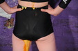 Lucia's Bikini Self-Gunge view details of set gm-4f023, She drenches her shorts and zip top set in soup and custard!