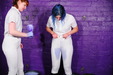 White Jodhpurs and Gunge view details of set gm-4g016, Maude and Miss Abigail drench each other's white outfits with blue and green gloop